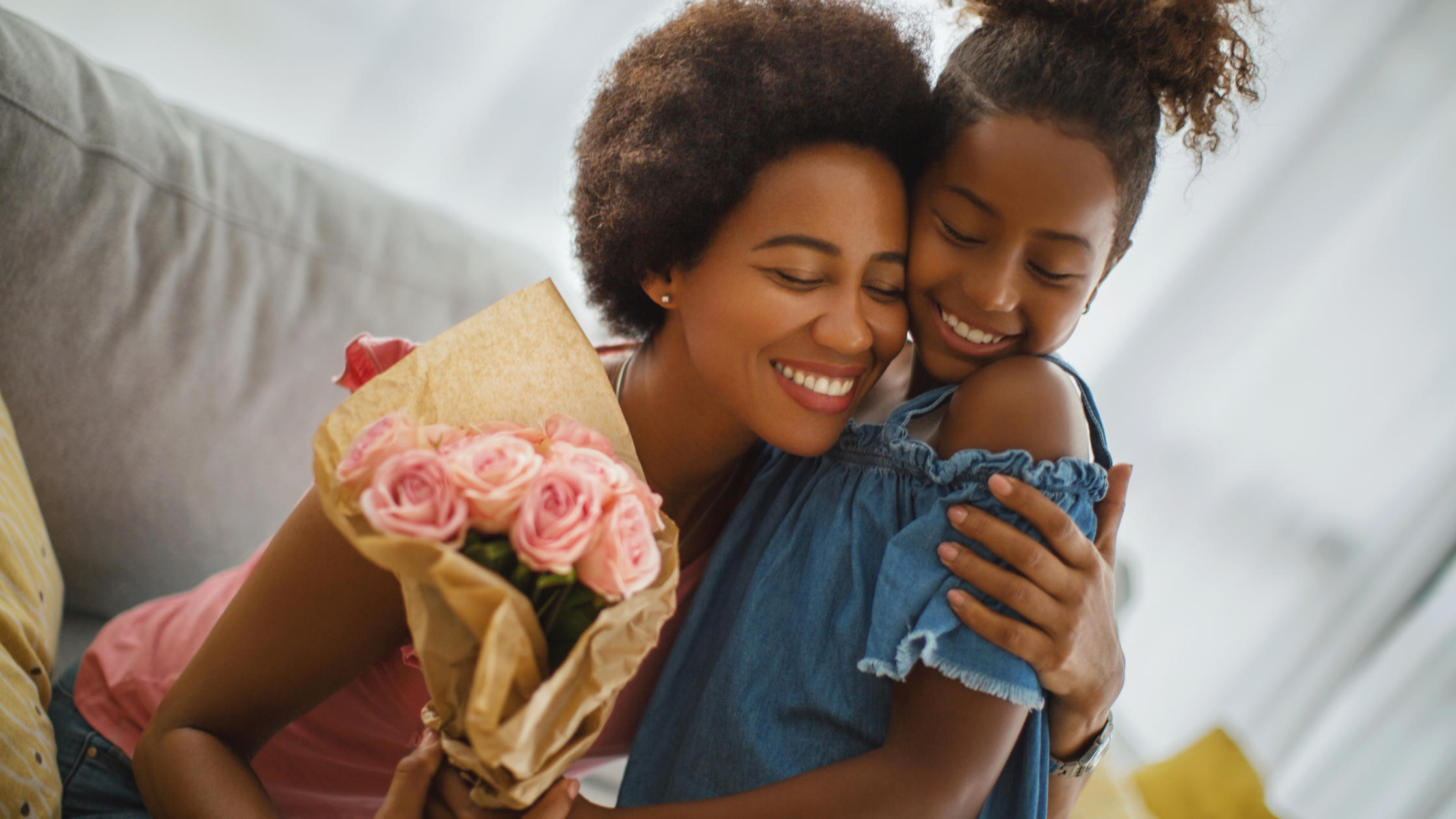 child celebrating mom on mother's day