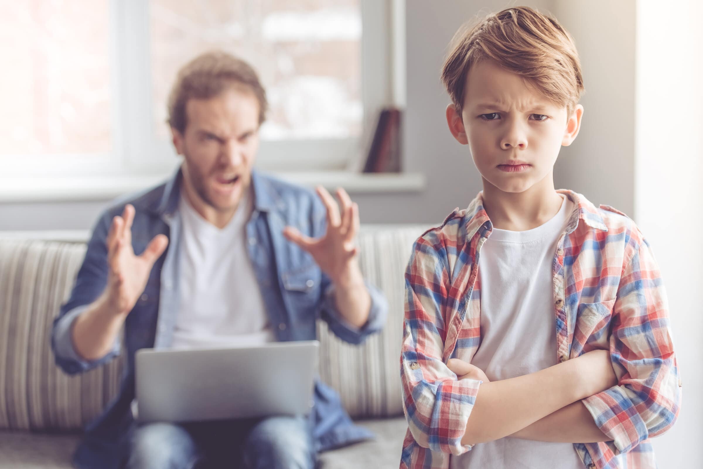Father yelling at his son Father yelling at his son