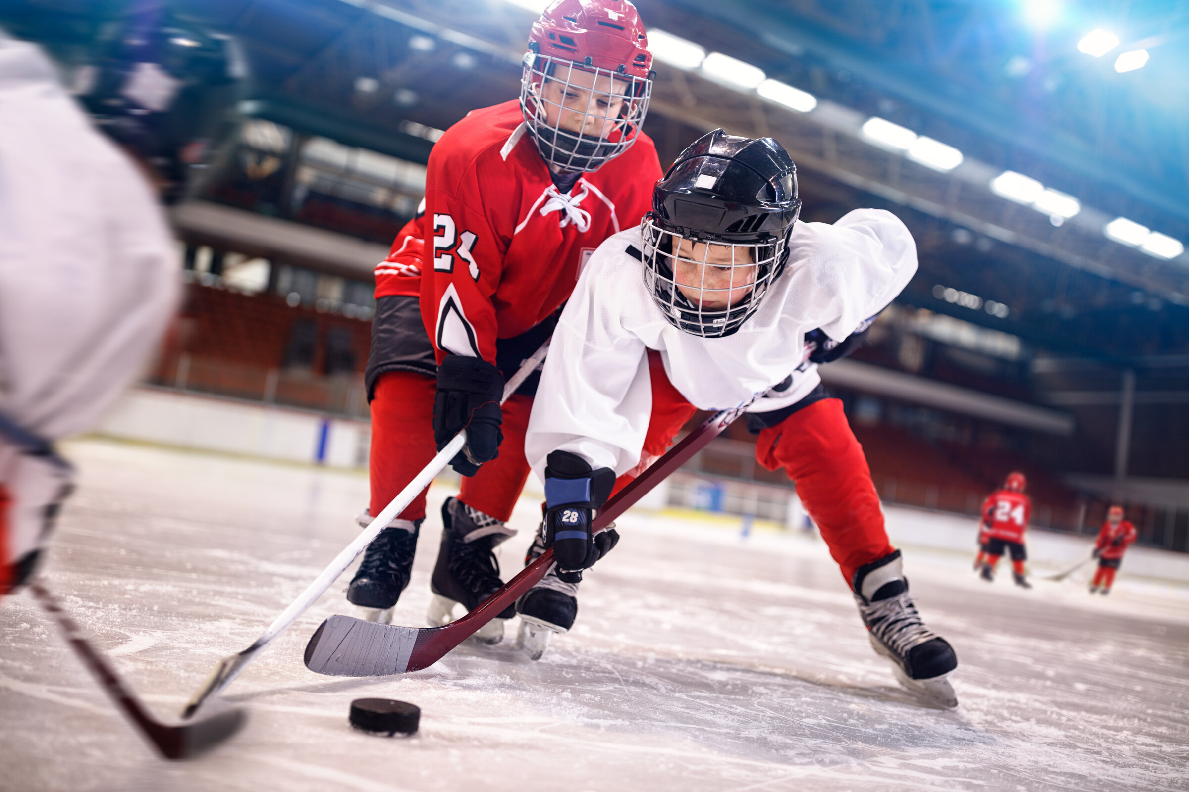 Kids at hockey practice
